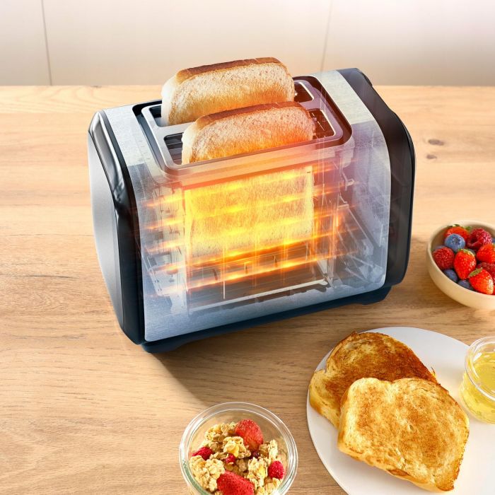 Тостер Tefal Subito 1100Вт, розморожування, щипці, нерж. сталь, чорний