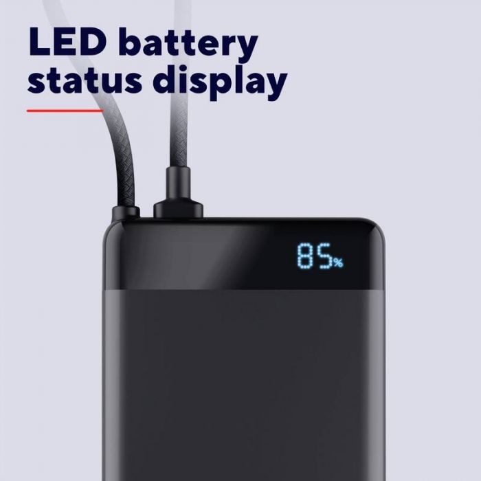 Акумулятор портативний літій-іонний power bank Trust Fiera, 10000мА·год, 2хUSB-C, 20W, PD/QC 3.0, чорний