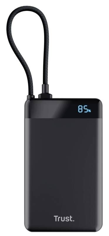 Акумулятор портативний літій-іонний power bank Trust Fiera, 10000мА·год, 2хUSB-C, 20W, PD/QC 3.0, чорний