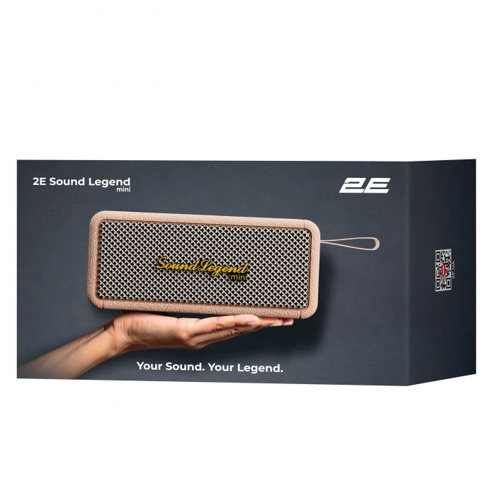 Портативна акустична система 2E SoundLegend Mini 40Вт, BT 5.3, TWS, FLAC, MP3, WAV, EQ, PowerBank, IPX6, Коричневий