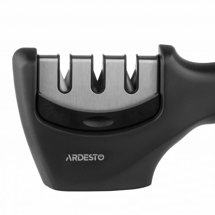 Точилка для ножів ARDESTO Gemini, 20.5x5.5x7.5см, вольфрамовий сплав, пластик, чорний