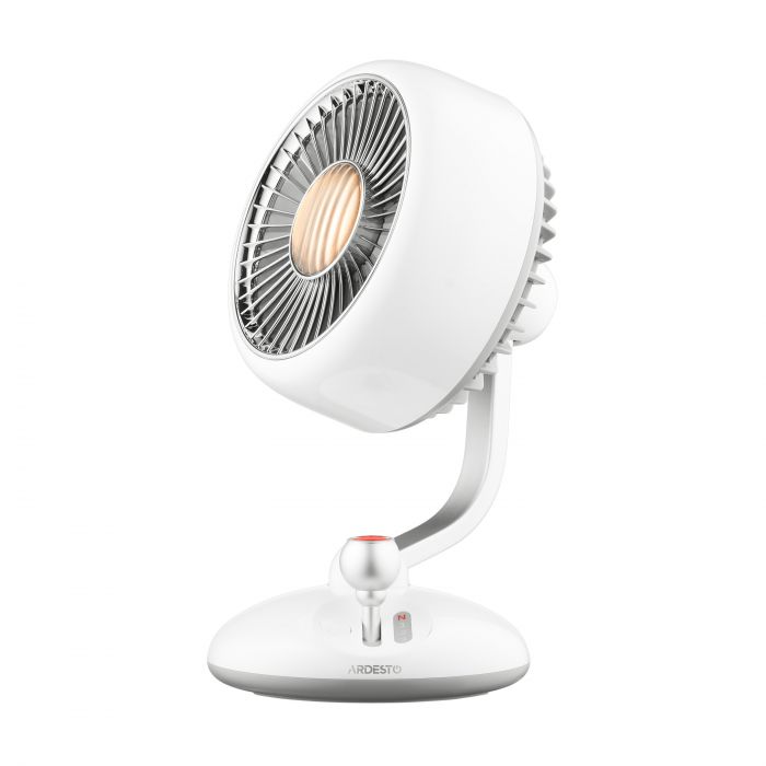 Вентилятор ARDESTO AviaFan FT-F3600W настільний, 12см, акумулятор, підсвічування, USB-A Type-C, білий