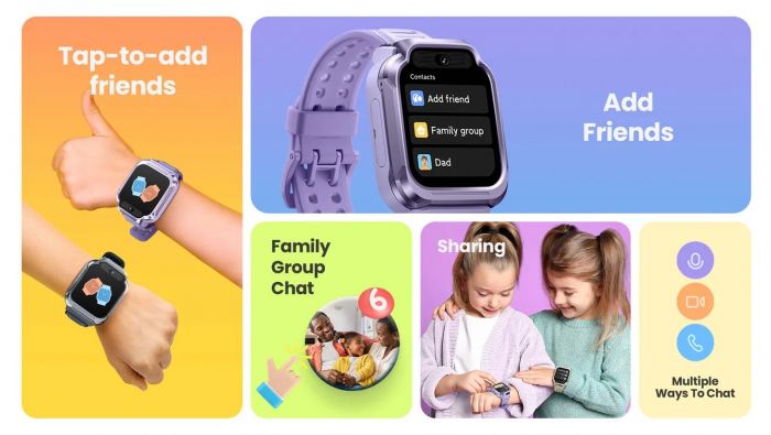 Дитячий годинник-телефон Mibro S1, 1.68", 360x390, GPS, 8MP+5MP, 900мА·год, 2АТM, лавандовий