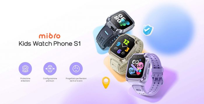 Дитячий годинник-телефон Mibro S1, 1.68", 360x390, GPS, 8MP+5MP, 900мА·год, 2АТM, пісочно-золотий