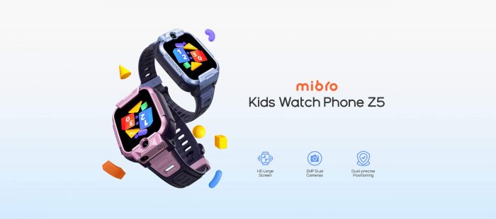 Дитячий годинник-телефон Mibro Z5, 1.69", 240x280, GPS, 2MP dual, 900мА·год, 2АТM, рожевий