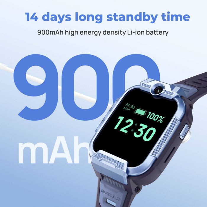 Дитячий годинник-телефон Mibro Z5, 1.69", 240x280, GPS, 2MP dual, 900мА·год, 2АТM, синій