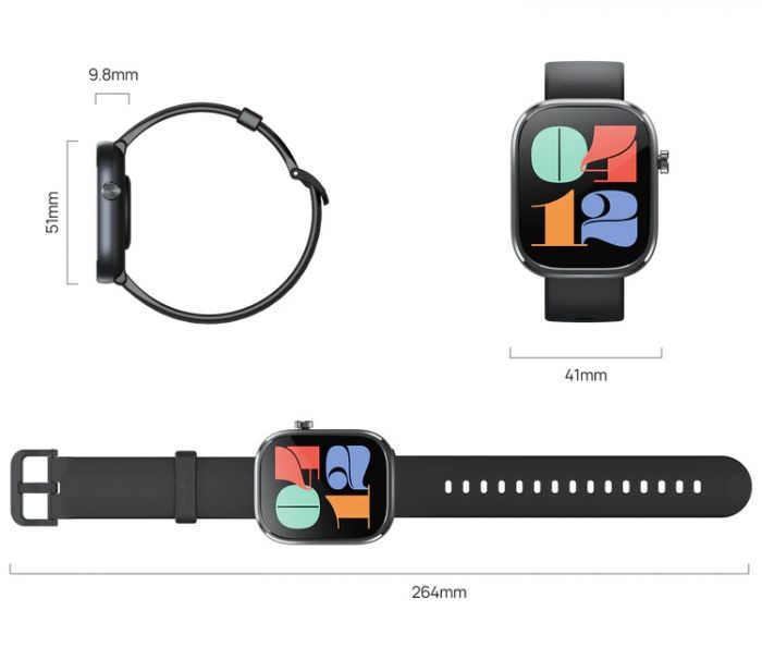 Смарт-годинник Mibro C4 51мм, 2.01", 240x296, BT 5.3, 2 ATM, темно-сірий
