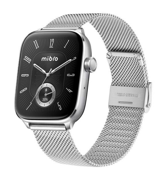 Смарт-годинник Mibro Fit 44мм, 1.75", 390x450, AMOLED, BT 5.3, GPS, 5 ATM, сріблястий