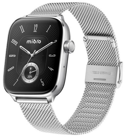 Смарт-годинник Mibro Fit 44мм, 1.75", 390x450, AMOLED, BT 5.3, GPS, 5 ATM, сріблястий