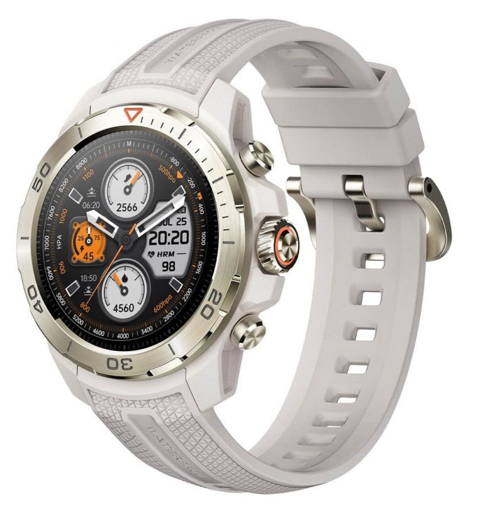 Смарт-годинник Mibro GS Explorer 48мм, 1.32", 466x466, AMOLED, BT 5.3, Dual-band GPS, 10 ATM, пісочно-білий