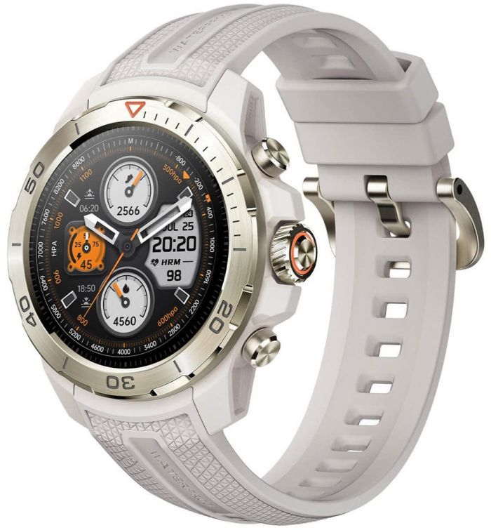 Смарт-годинник Mibro GS Explorer 48мм, 1.32", 466x466, AMOLED, BT 5.3, Dual-band GPS, 10 ATM, пісочно-білий