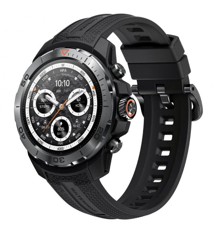 Смарт-годинник Mibro GS Explorer 48мм, 1.32", 466x466, AMOLED, BT 5.3, Dual-band GPS, 10 ATM, чорний обсидіан