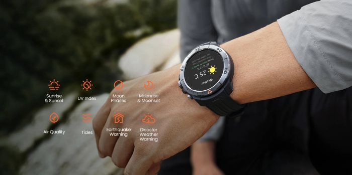 Смарт-годинник Mibro GS Explorer 48мм, 1.32", 466x466, AMOLED, BT 5.3, Dual-band GPS, 10 ATM, чорний обсидіан