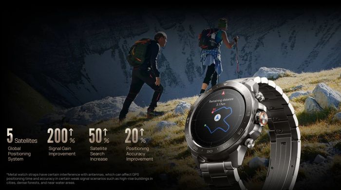 Смарт-годинник Mibro GS Explorer S 48мм, 1.32", 466x466, AMOLED, BT 5.3, Dual-band GPS, 10 ATM, суцільний титан