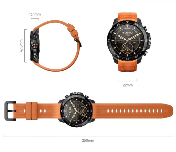 Смарт-годинник Mibro GS Explorer S 48мм, 1.32", 466x466, AMOLED, BT 5.3, Dual-band GPS, 10 ATM, чорний обсидіан