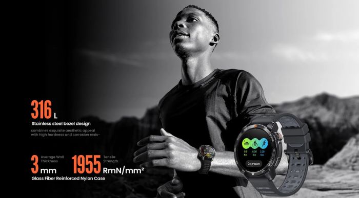 Смарт-годинник Mibro GS Pro 2 48мм, 1.43", 466x466, AMOLED, BT 5.3, GPS, 5 ATM, темно-сірий