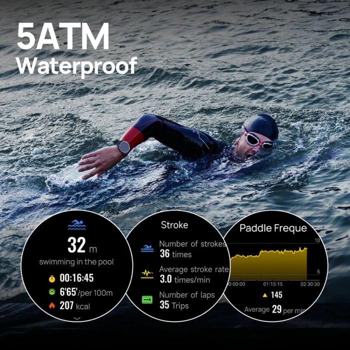 Смарт-годинник Mibro GS Pro 2 48мм, 1.43", 466x466, AMOLED, BT 5.3, GPS, 5 ATM, темно-сірий