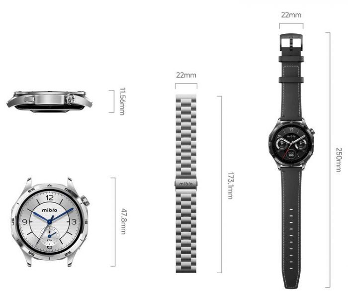 Смарт-годинник Mibro GT 46мм, 1.43", 466x466, AMOLED, BT 5.3, GPS, 5 ATM, сріблястий