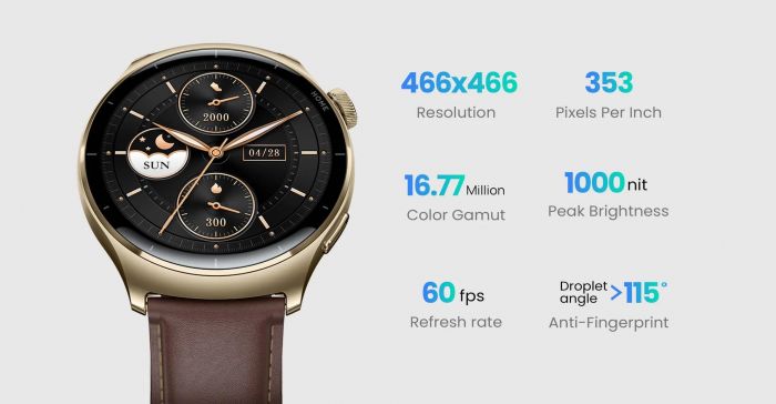 Смарт-годинник Mibro Lite 3 Pro 45мм, 1.32", 466x466, AMOLED, BT 5.3, GPS, 5 ATM, рожево-золотий