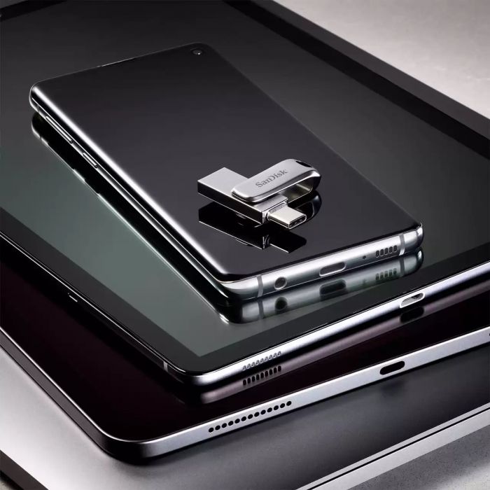 Накопичувач SanDisk  512GB USB 3.1 Type-A + Type-C Dual Drive Luxe Срібний