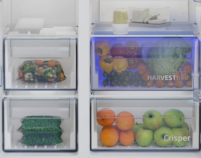 Холодильник Beko SBS, 179x91x71, xолод.відд.-368л, мороз.відд.-190л, 2дв., E, NF, дисплей, нерж