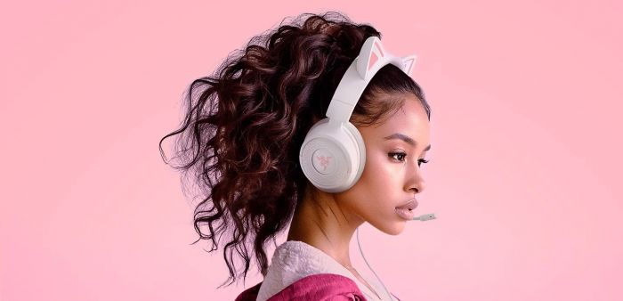 Гарнітура Razer Kraken Kitty V3 X, mini-jack, 1.3м, білий