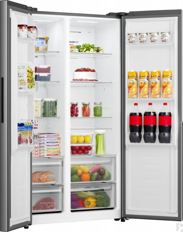 Холодильник SBS Gorenje, 179х62х91см, 2 двері, 347(197)л, А+, NF+, Інв., Зона св-ті, Зовн. Диспл, нерж