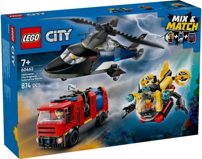 Конструктор LEGO City Ремікс вертольотів, пожежних машин і підводних човнів