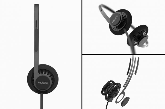 Навушники On-Ear Koss KPH40 Utility, 3.5 mini-jack, 1.2м, Сірий