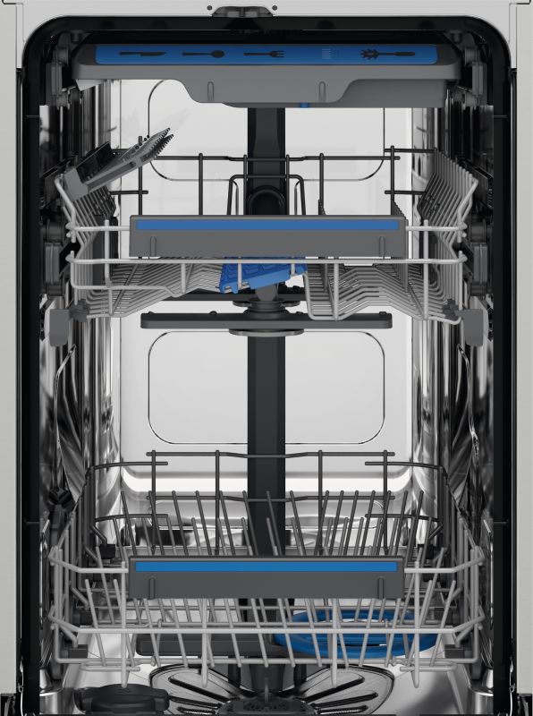 Посудомийна машина Electrolux, 10компл., Е, 45см, дисплей, інвертор, 3й кошик, білий
