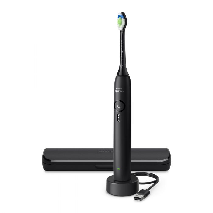 Щітка зубна електр. Philips, Sonicare 3100 series, насадок-1, дорожній футляр, чорний