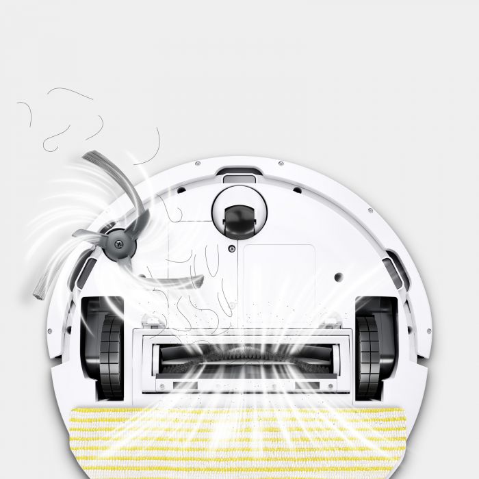 Робот-пилосос karcher RVC 3, h=0.97см, вологе прибирання, конт пил -0.24л, вода -0.28л, автон. робота до 130хв, Bluetooth, білий 