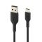 Кабель USB-A > USB-C заряджання/синхронізації Belkin 0.15м, 15Вт, Type-C, PVC, чорний