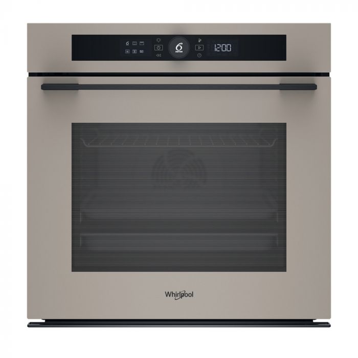 Духова шафа Whirlpool електрична, 73л, A+, дисплей, конвекція, піроліз, телескопічні напрямні, бежевий