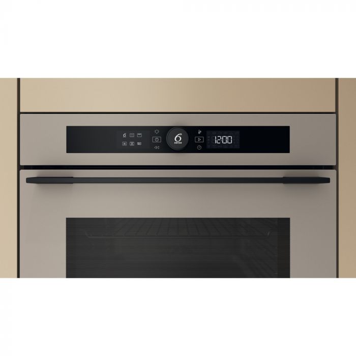 Духова шафа Whirlpool електрична, 73л, A+, дисплей, конвекція, піроліз, телескопічні напрямні, бежевий