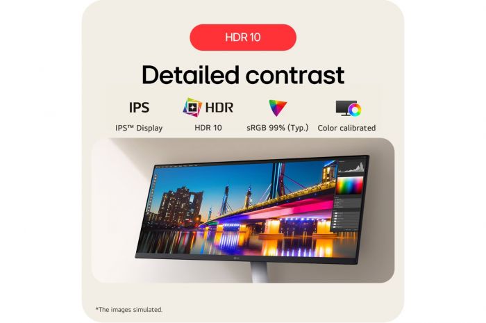 Монітор LG 29" 29U531A-W HDMI, DP, USB-C, MM, IPS, 2560:1080, 21:9, 100Hz, 1ms, sRGB 99%, HDR10