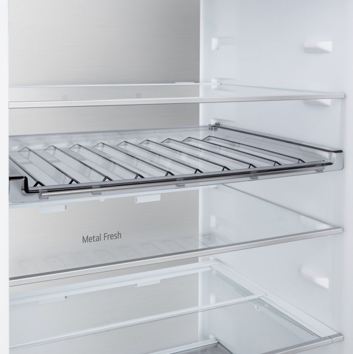 Холодильник LG з нижн. мороз., 203x60х68, холод.відд.-262л, мороз.відд.-113л, 2дв., E, NF, інв., диспл внутр., Fresh Сonverter, Metal Fresh, сріблястий