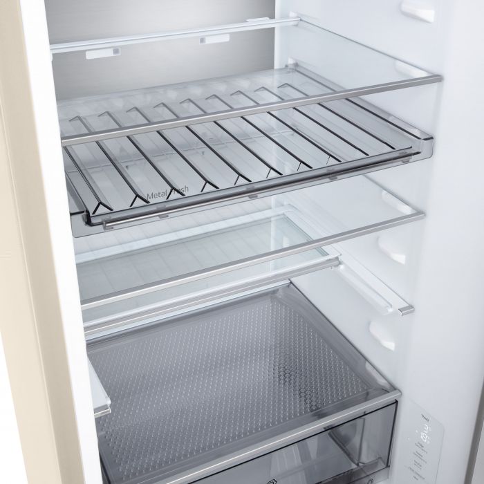 Холодильник LG з нижн. мороз., 203x60х68, холод.відд.-262л, мороз.відд.-113л, 2дв., E, NF, інв., диспл внутр., Fresh Сonverter, Metal Fresh, бежевий