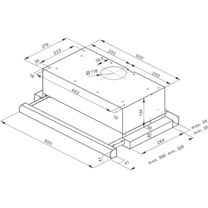 Витяжка Hansa телескопічна, 60см, 550м.куб/год., білий