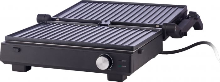 Гриль Gorenje прижимний 2000Вт, темп. режимів-7, з`ємні пластини, розкриття на 180°, метал, чорний