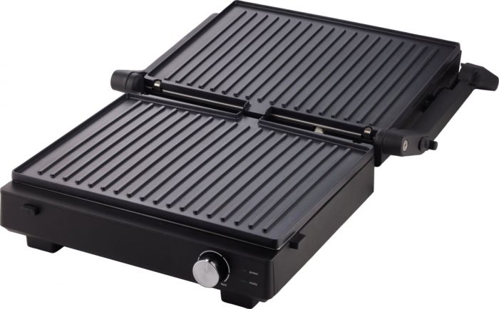 Гриль Gorenje прижимний 2000Вт, темп. режимів-7, з`ємні пластини, розкриття на 180°, метал, чорний
