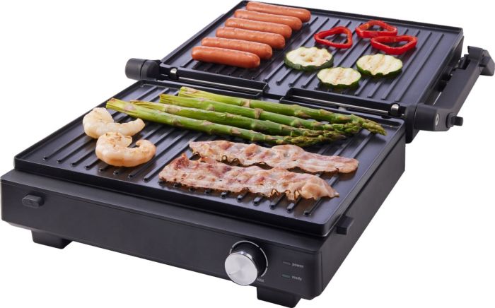 Гриль Gorenje прижимний 2000Вт, темп. режимів-7, з`ємні пластини, розкриття на 180°, метал, чорний