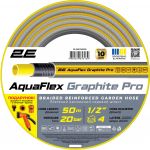Шланг садовий 2Е AquaFlex Graphite Pro 1/2" 30м 4 шари 20бар -10…+60°C зрошувач 2 конектори адаптер