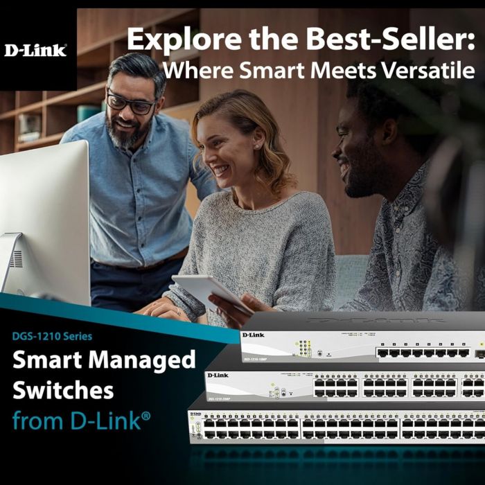 Комутатор D-Link DGS-1210-10P 8xGE PoE, 2xSFP, WebSmart