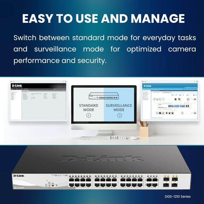 Комутатор D-Link DGS-1210-10P 8xGE PoE, 2xSFP, WebSmart