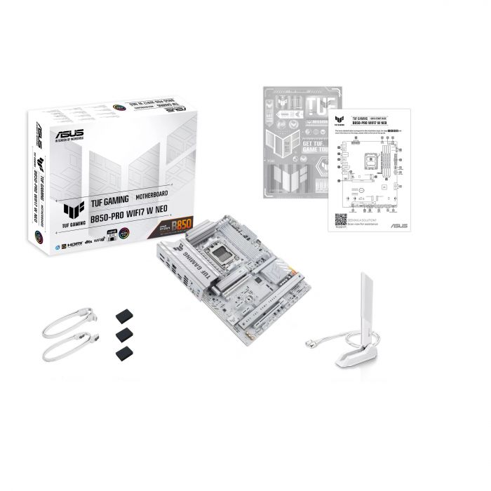 Материнcька плата ASUS TUF GAMING B850-PRO WIFI7 W NEO sAM5 B850 2xDDR5 M.2 HDMI DP Wi-Fi BT ATX білий