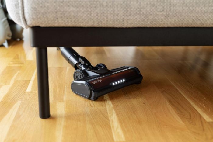 Пилосос Gorenje бездротовий, 70Вт, конт пил -0.7л, автон. робота до 60хв, HEPA, підсвічування, індикатор, антрацит