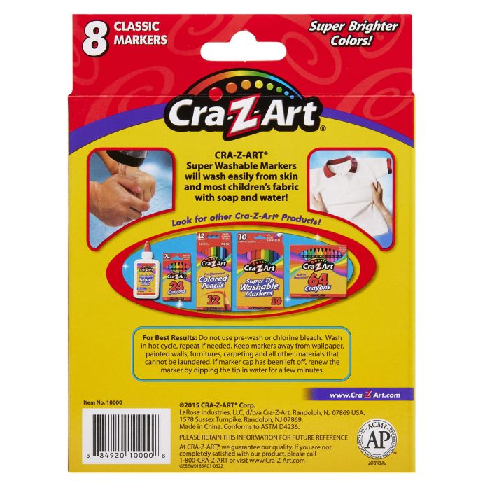 Маркери легкозмивні Cra-Z-Art Super Washable, 8шт