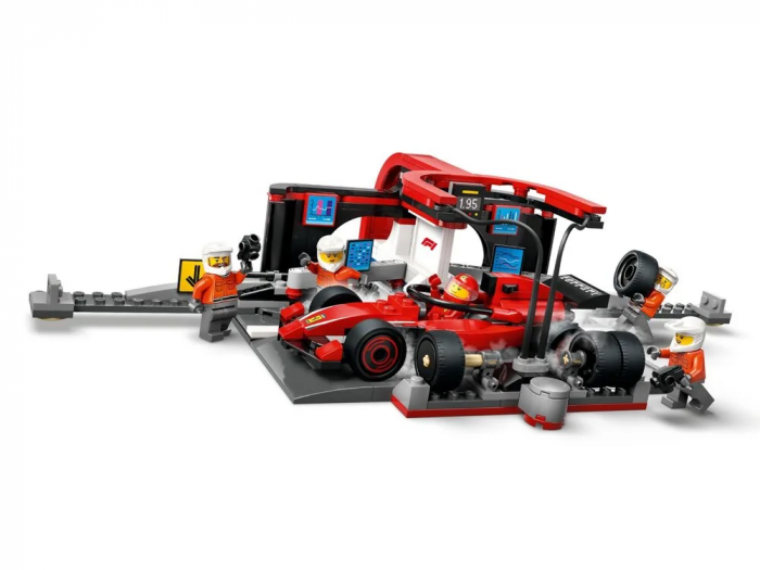 Конструктор LEGO City Піт-стоп і піт-екіпаж F1 з болідом Ferrari