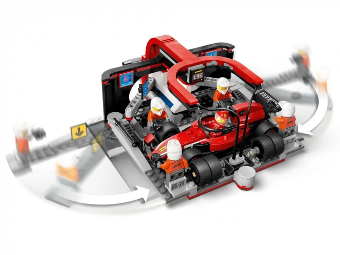 Конструктор LEGO City Піт-стоп і піт-екіпаж F1 з болідом Ferrari